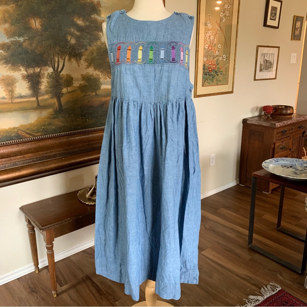 VTG denim overall jumper dress